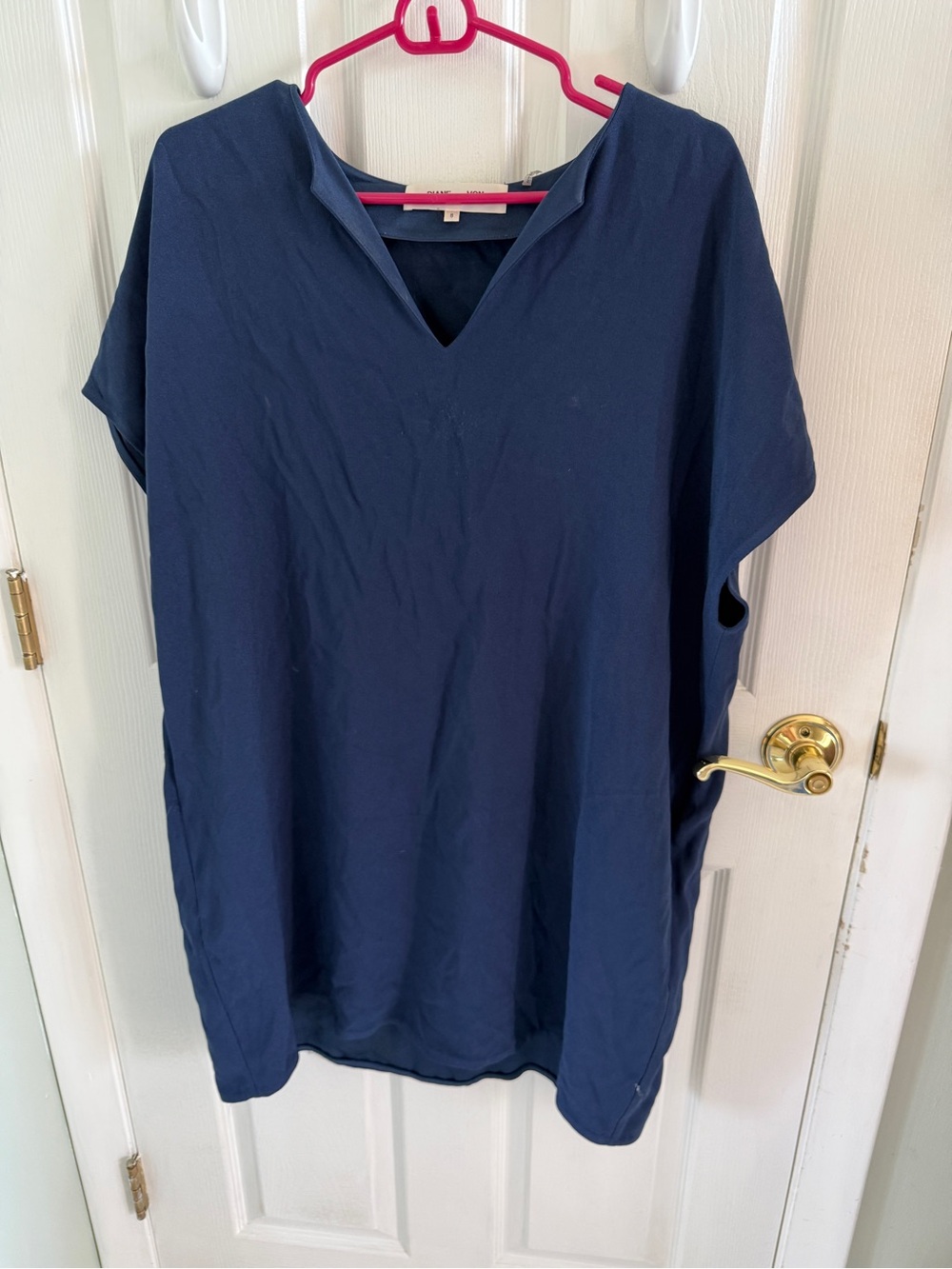 Diane Von Furstenberg Navy V-Neck Tunic Dress
